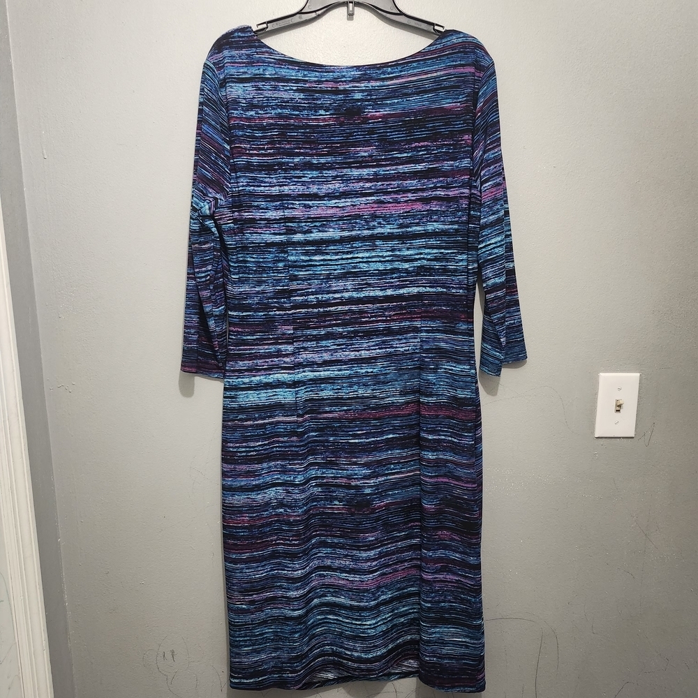 Anne Klein Multicolor Striped Dress Size 16 - Picture 5 of 7